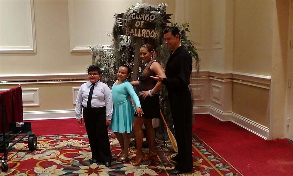 Dancers with awards at DanceSport competition