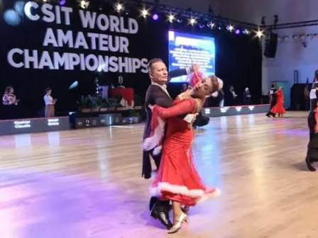 Denis Kojinov and Jeanette Chevalier (USA) 4rd place 2025 CSIT World 10-dance Championships